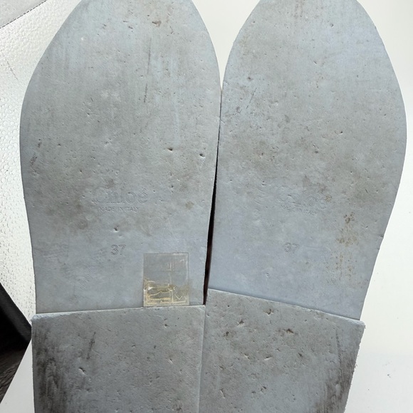 Chloé Beige Canvas Strap Blue Footbed Slide Sandals - Picture 7 of 8